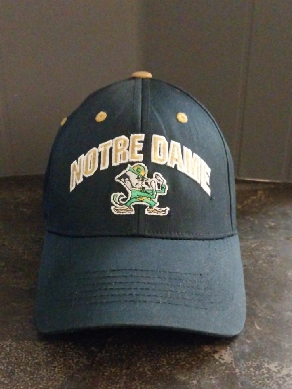 Vintage -Notre Dame Navy Baseball Cap-Captivating Headgear